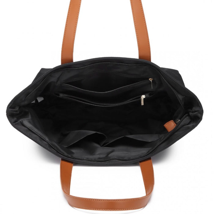 Casual Waterproof Shopping Tote Bag – Black