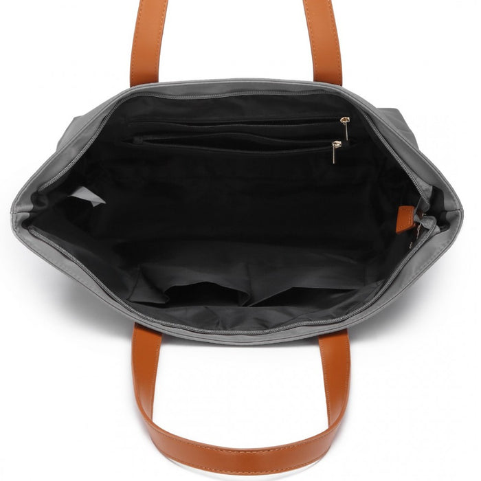 Casual Waterproof Shopping Tote Bag – Grey