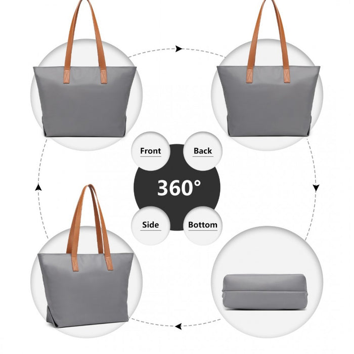Casual Waterproof Shopping Tote Bag – Grey