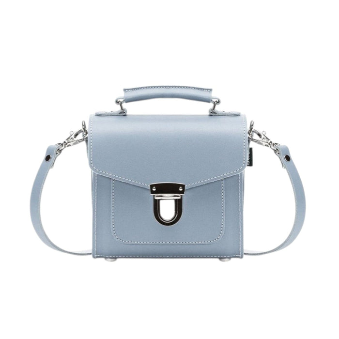 Handmade Leather Sugarcube Handbag - Lilac Grey
