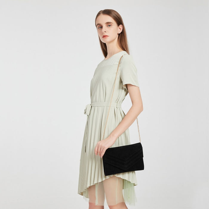 Chevron Envelope Clutch Bag – Grey