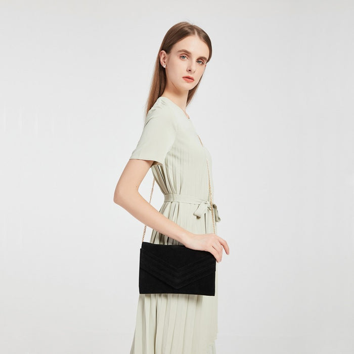 Chevron Envelope Clutch Bag – Light Brown