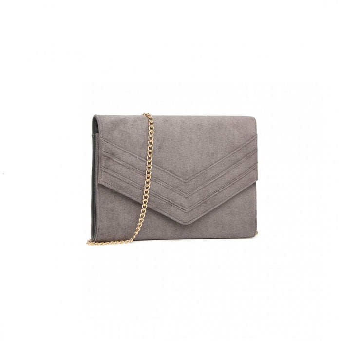 Chevron Envelope Clutch Bag – Grey