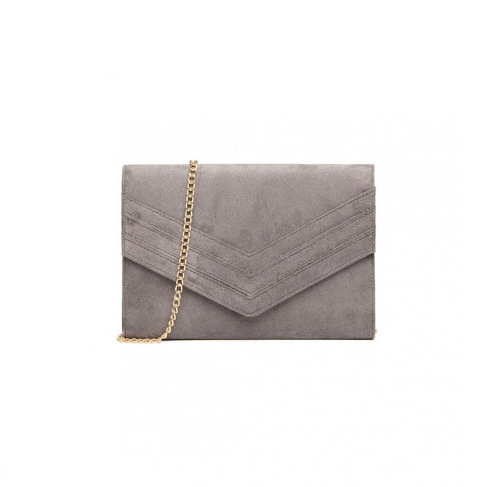 Chevron Envelope Clutch Bag – Grey