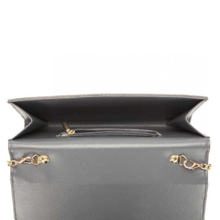 Chevron Envelope Clutch Bag – Grey