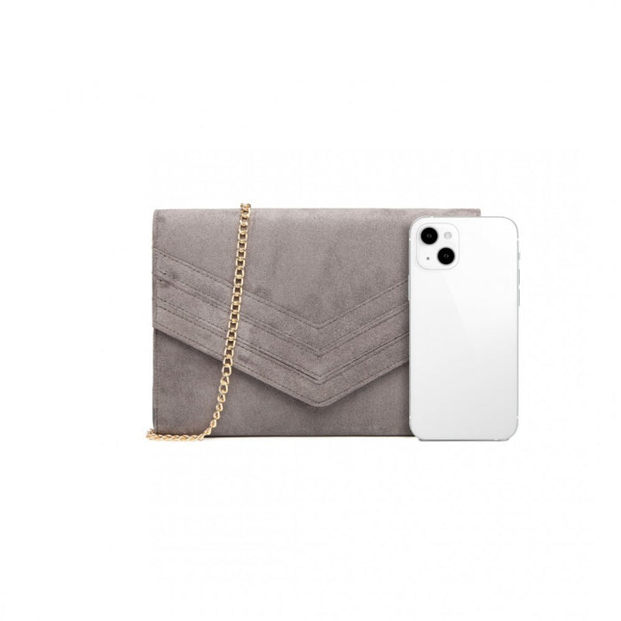 Chevron Envelope Clutch Bag – Grey