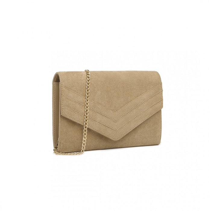 Chevron Envelope Clutch Bag – Light Brown