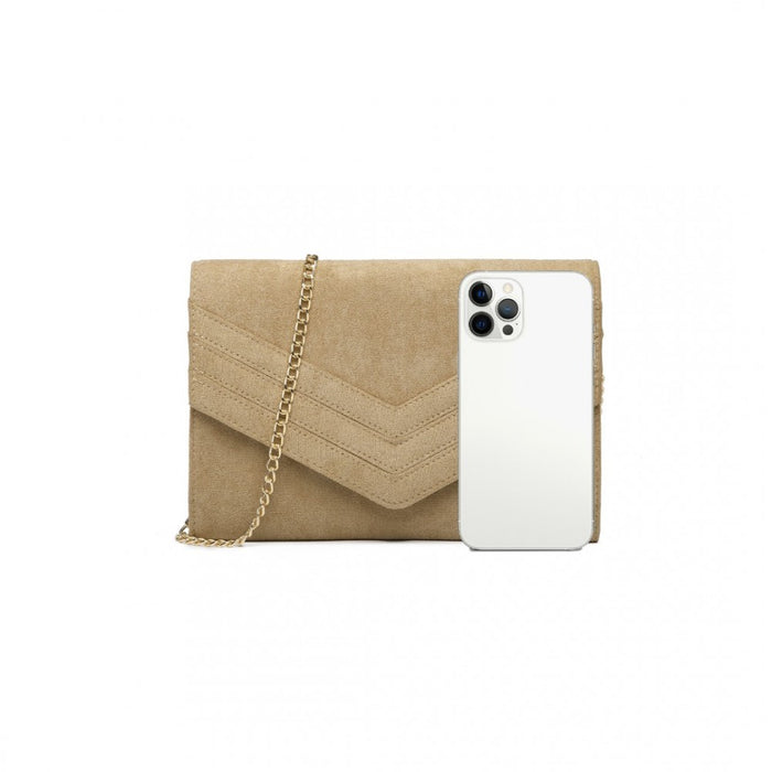 Chevron Envelope Clutch Bag – Light Brown