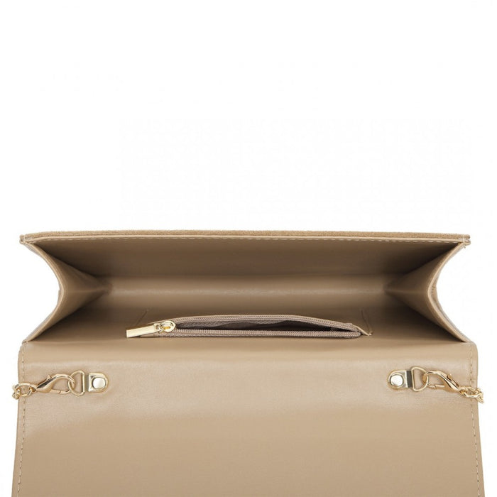 Chevron Envelope Clutch Bag – Light Brown