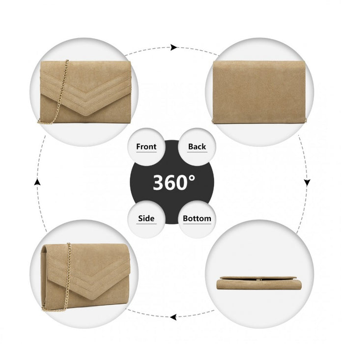 Chevron Envelope Clutch Bag – Light Brown