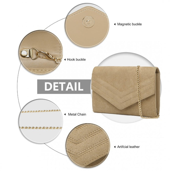 Chevron Envelope Clutch Bag – Light Brown