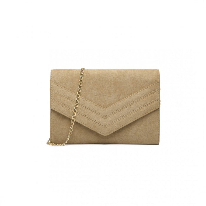 Chevron Envelope Clutch Bag – Light Brown