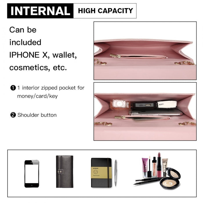 Chevron Envelope Clutch Bag – Pink