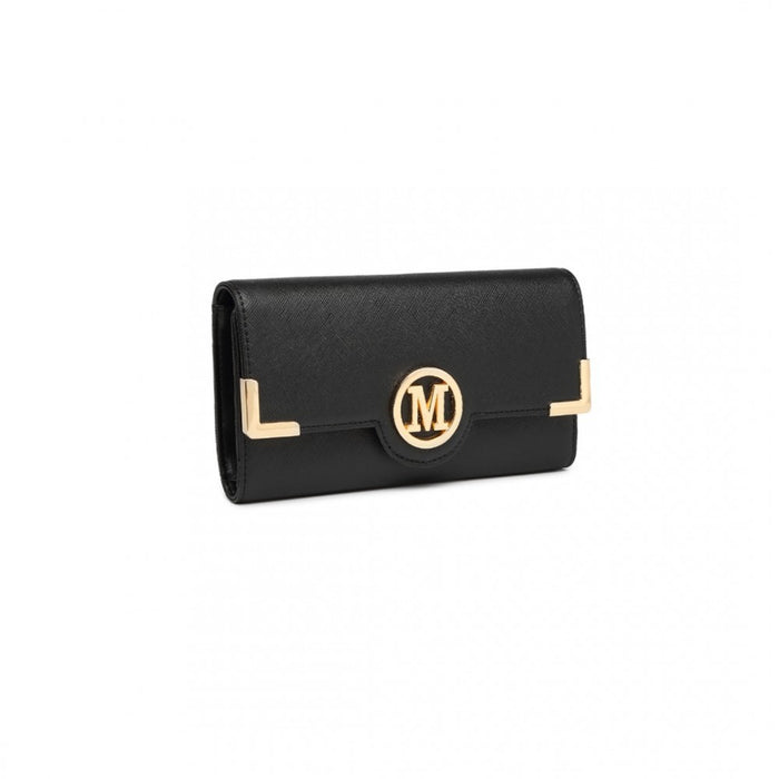 PU Leather Classic Long Purse – Black