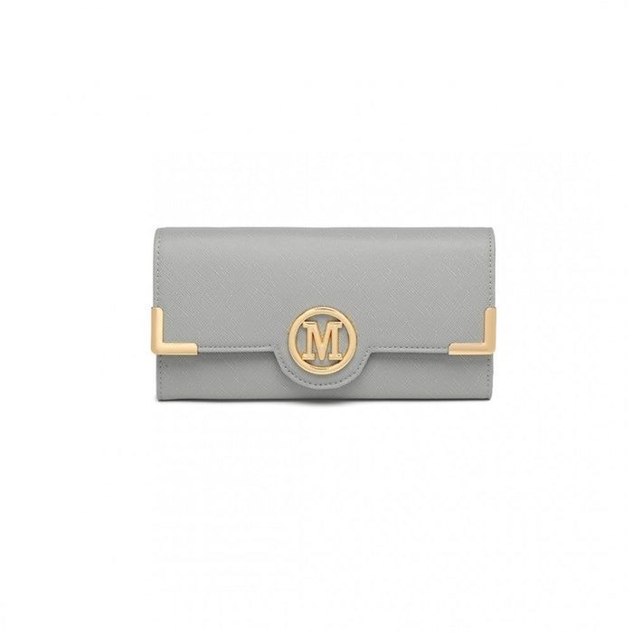 PU Leather Classic Long Purse – Grey