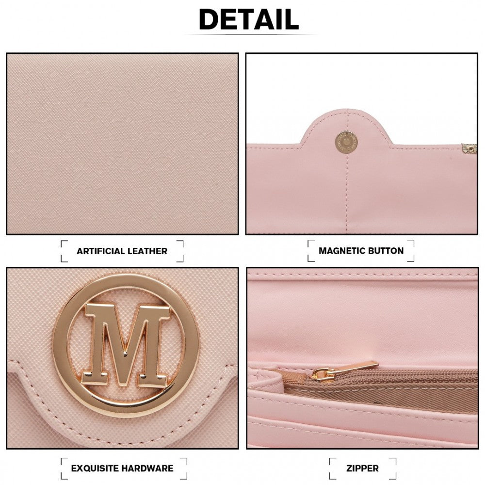 PU Leather Classic Long Purse – Pink