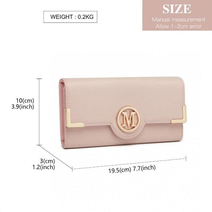 PU Leather Classic Long Purse – Pink