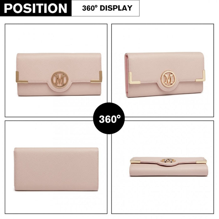 PU Leather Classic Long Purse – Pink