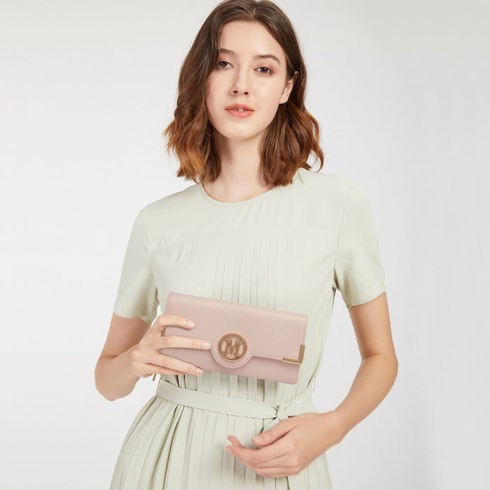 PU Leather Classic Long Purse – Pink