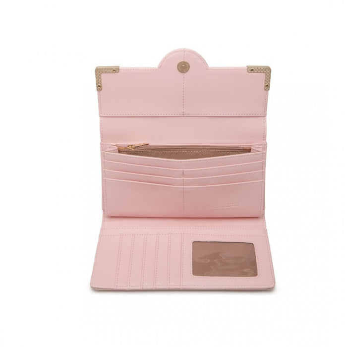 PU Leather Classic Long Purse – Pink