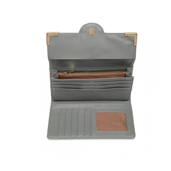 PU Leather Classic Long Purse – Grey