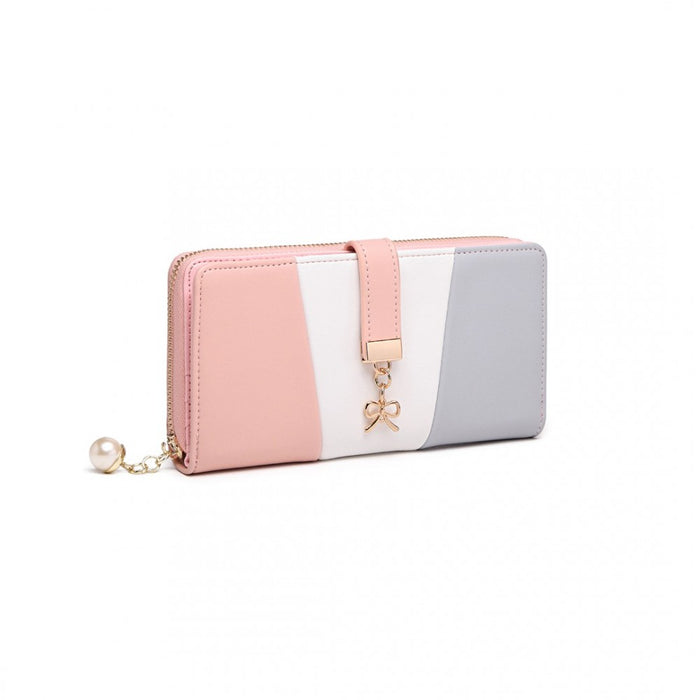 Tri Colour Women's PU Leather Purse – Grey