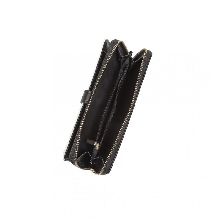 Mixed Colour Women's PU Leather Clutch Purse – Black