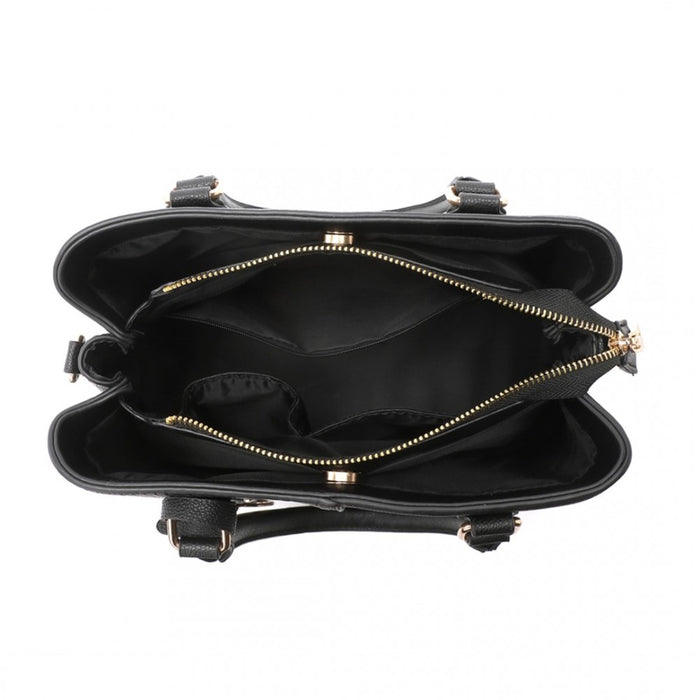 Modern Elegance PU Leather Lady's Tote – Black