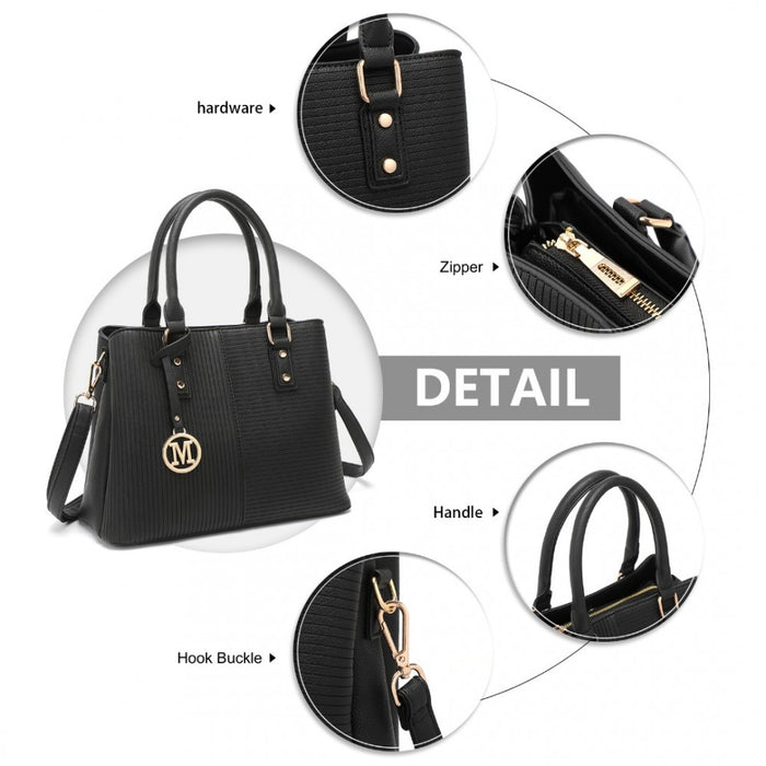 Modern Elegance PU Leather Lady's Tote – Black