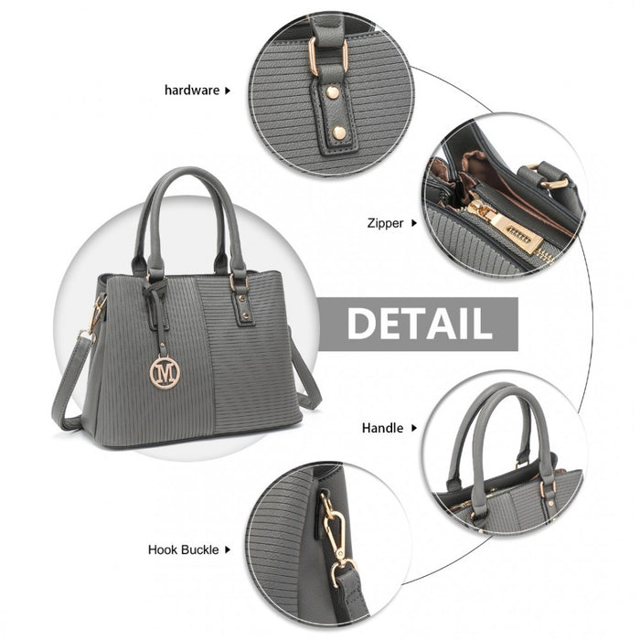 Modern Elegance PU Leather Lady's Tote – Grey