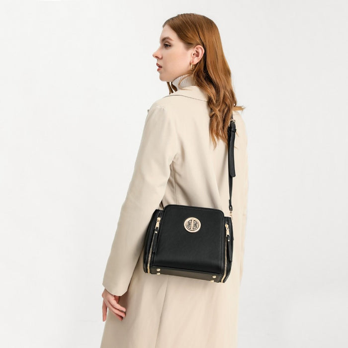 PU Leather Crossbody Bag – Black