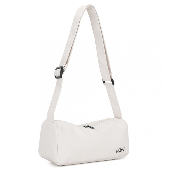 Vintage Lightweight Water-Resistant Crossbody Bag – Beige