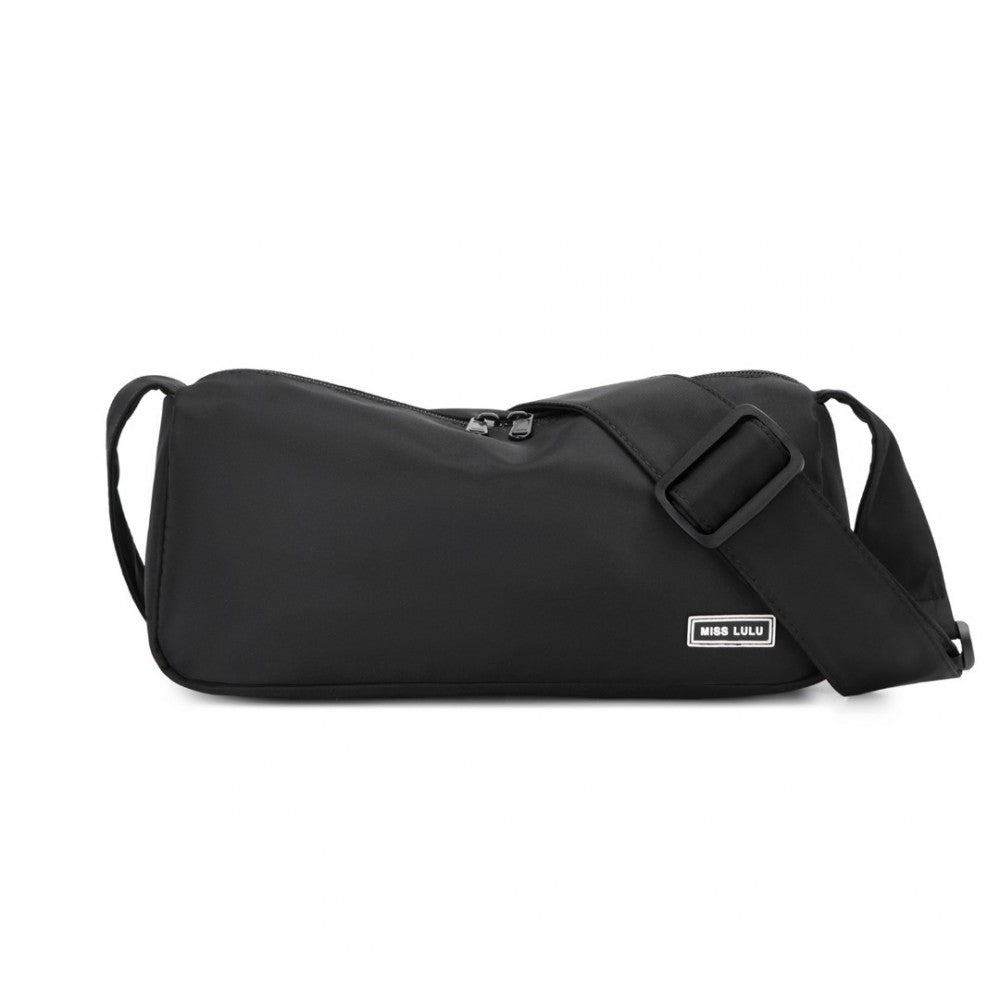 Vintage Lightweight Water-Resistant Crossbody Bag – Black