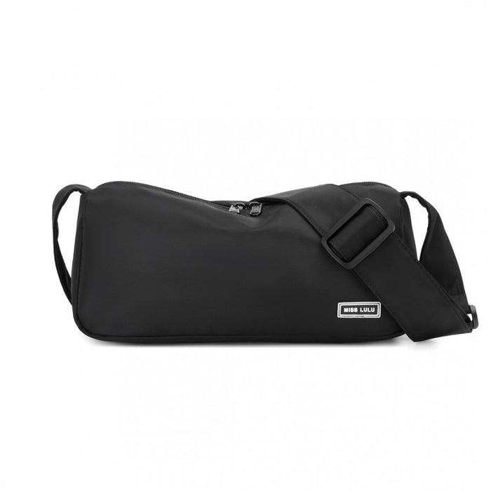 Vintage Lightweight Water-Resistant Crossbody Bag – Black