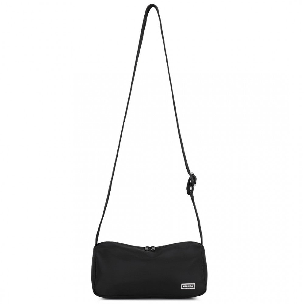 Vintage Lightweight Water-Resistant Crossbody Bag – Black