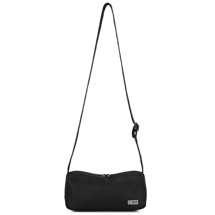 Vintage Lightweight Water-Resistant Crossbody Bag – Black
