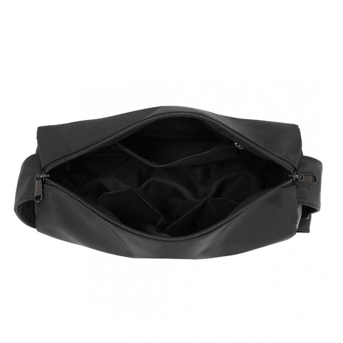 Vintage Lightweight Water-Resistant Crossbody Bag – Black