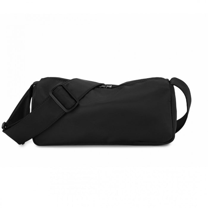 Vintage Lightweight Water-Resistant Crossbody Bag – Black