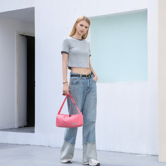 Vintage Lightweight Water-Resistant Crossbody Bag – Pink