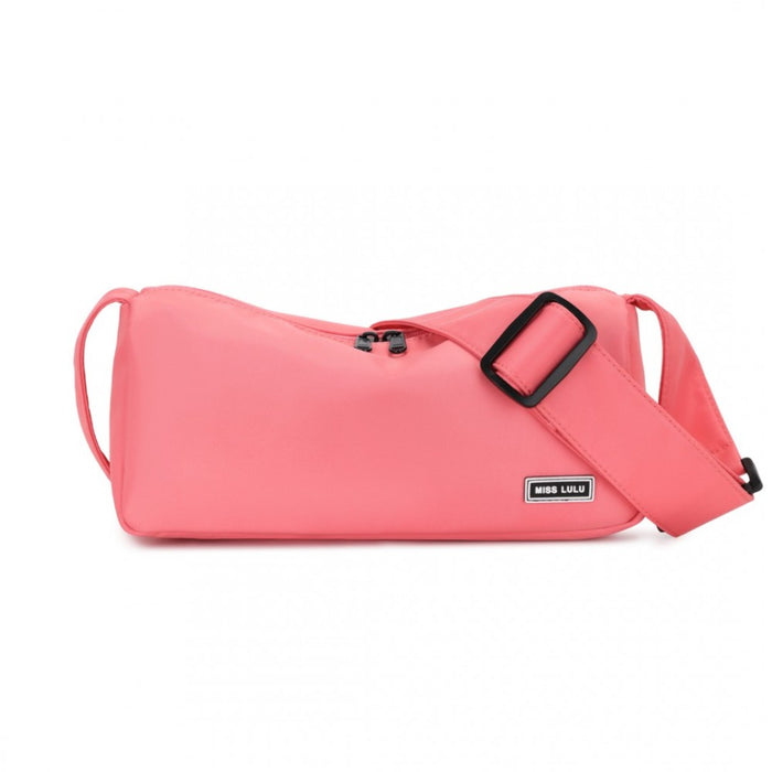 Vintage Lightweight Water-Resistant Crossbody Bag – Pink