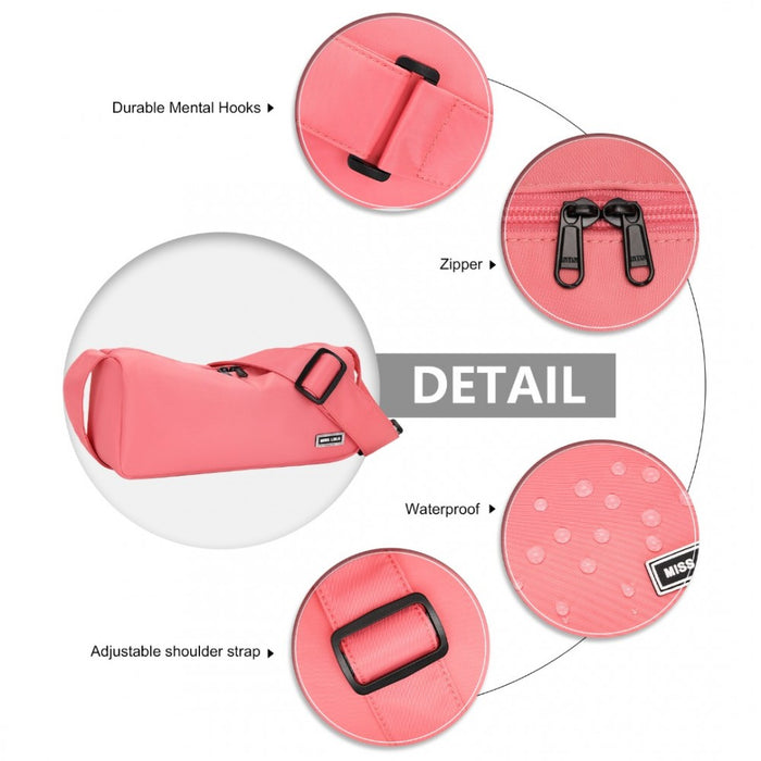 Vintage Lightweight Water-Resistant Crossbody Bag – Pink