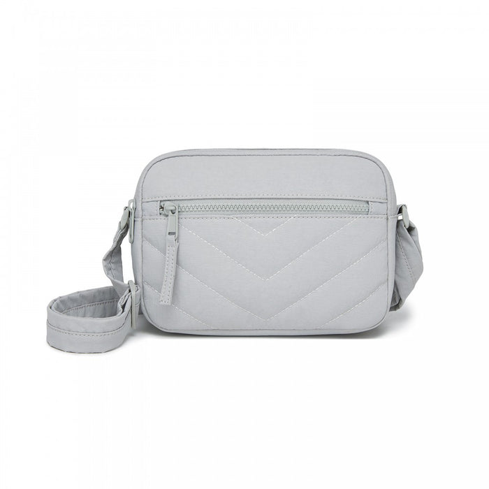 Women's Crossbody Bag, Multi-Zip Pockets Compact Daily Shoulder Bag – Light Grey