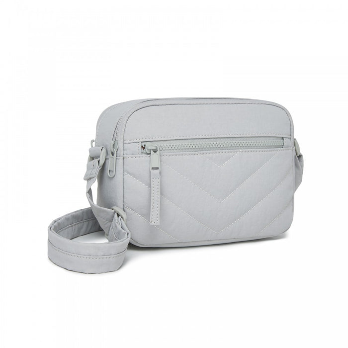 Women's Crossbody Bag, Multi-Zip Pockets Compact Daily Shoulder Bag – Light Grey