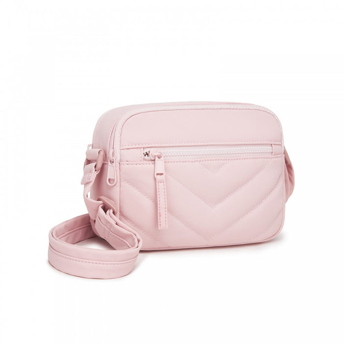 Women's Crossbody Bag, Multi-Zip Pockets Compact Daily Shoulder Bag – Pink