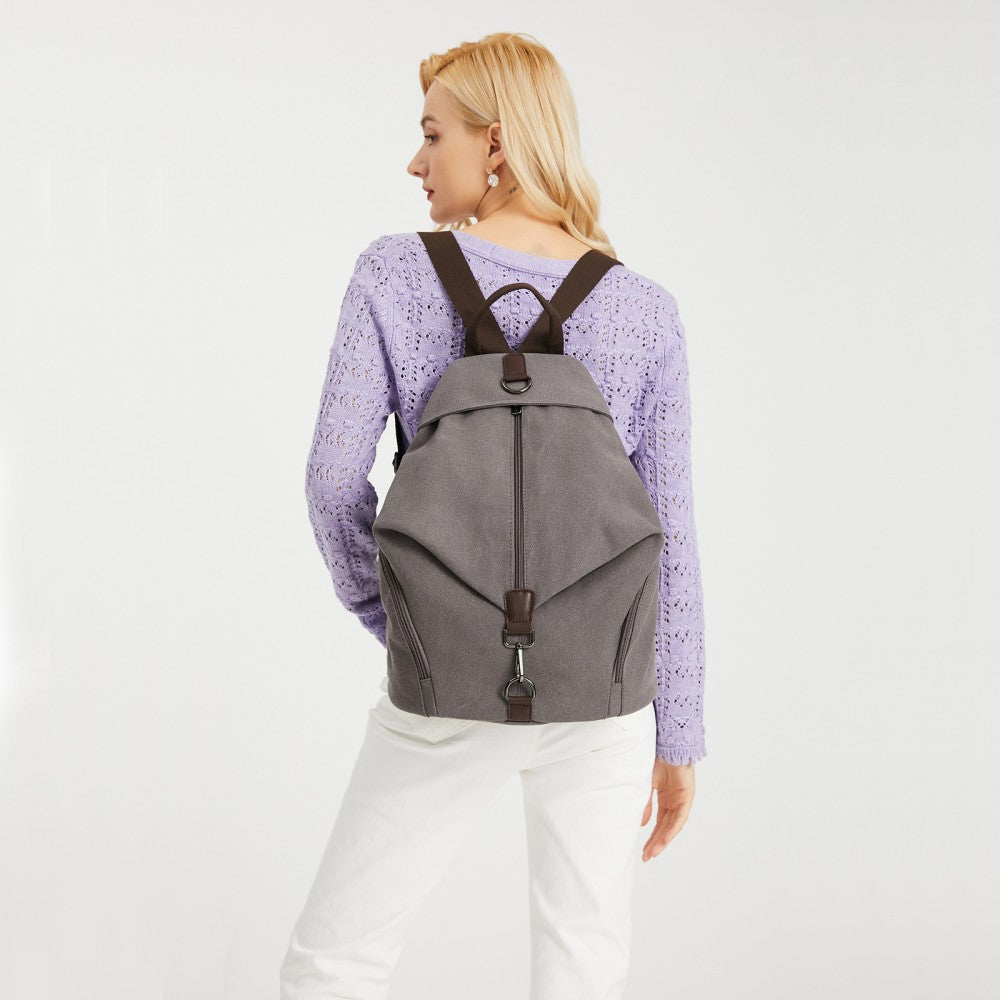 Fashion Anti-Theft Canvas Backpack – Grey