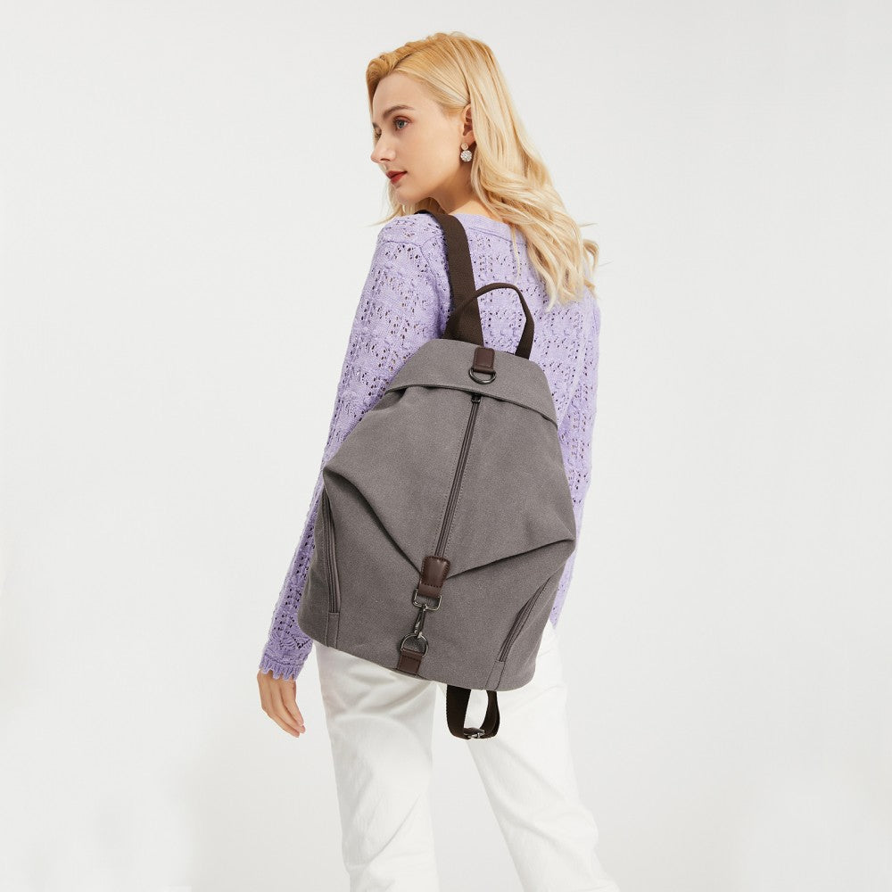 Fashion Anti-Theft Canvas Backpack – Grey
