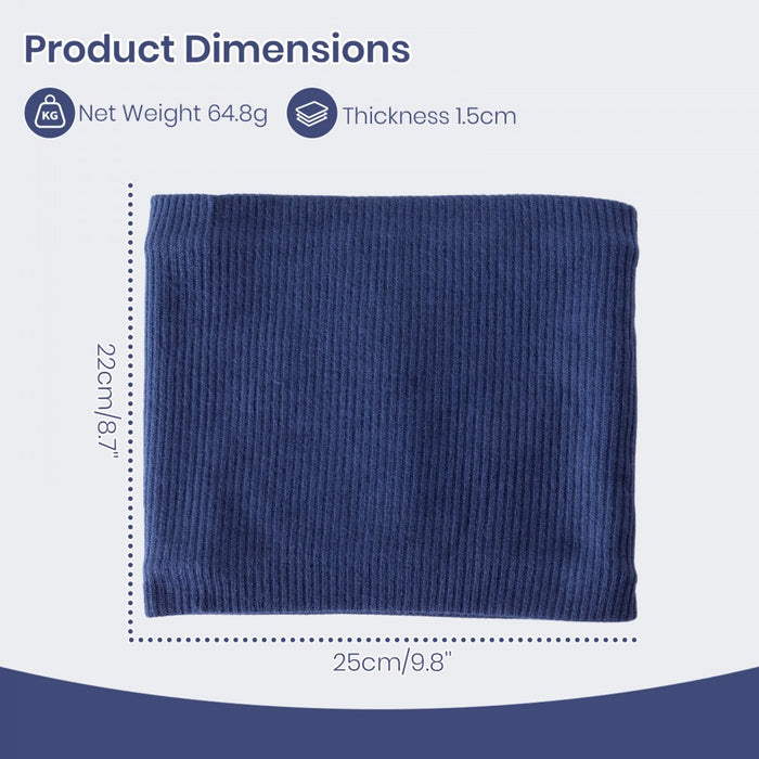 Fleece-Lined Knit Neck Warmer Gaiter – Double-Layer Acrylic and Polyester, Stretchy, Soft, Wind-Resistant, Warm – Blue