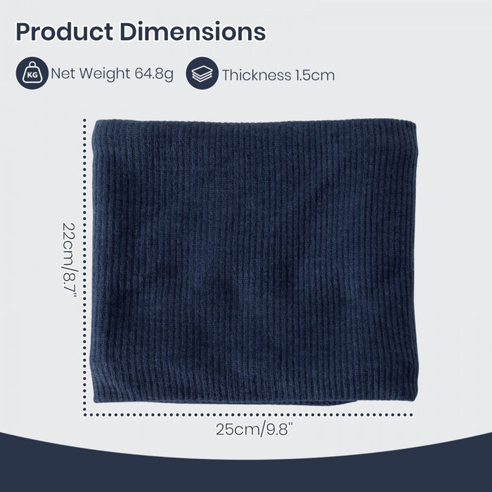 Fleece-Lined Knit Neck Warmer Gaiter – Double-Layer Acrylic and Polyester, Stretchy, Soft, Wind-Resistant, Warm – Navy