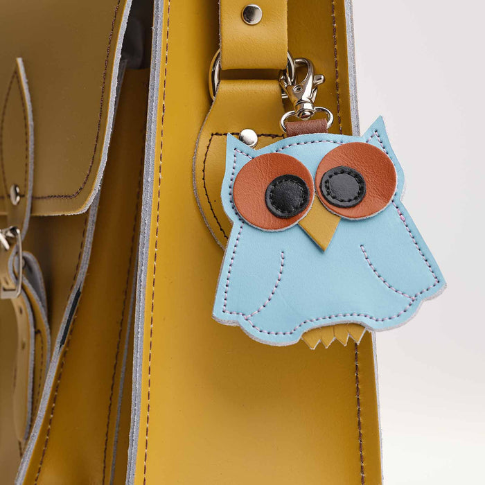 Owl bag charm - Blue