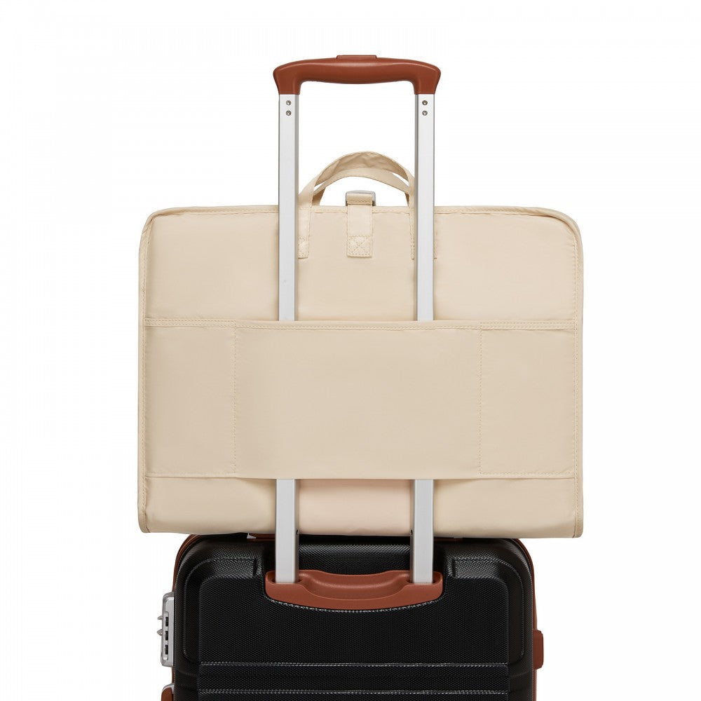6-in-1 Hanging Travel Organiser Bag, Portable Foldable Packing Cubes Set with Trolley Sleeve – Beige